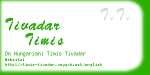 tivadar timis business card